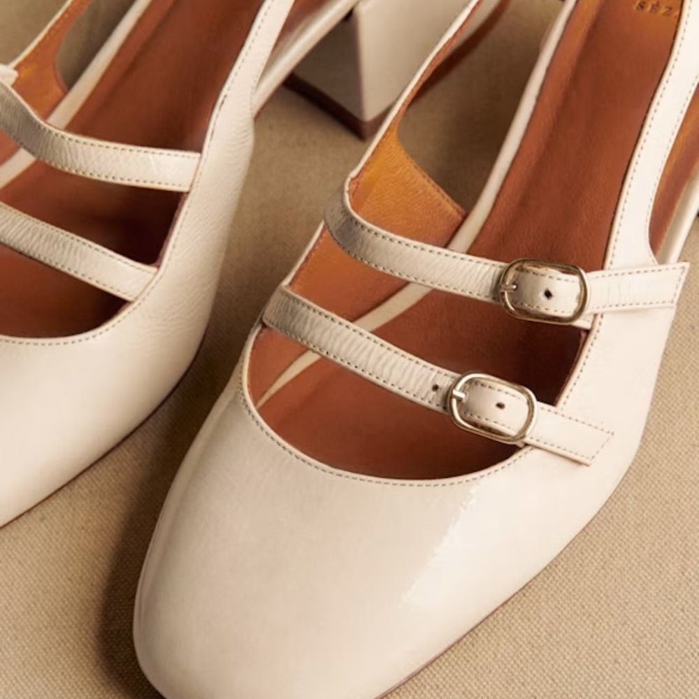 NEW Womens Sezane Paula Babies White Lacquer Shoes size US 6 FR 37 - Picture 16 of 16